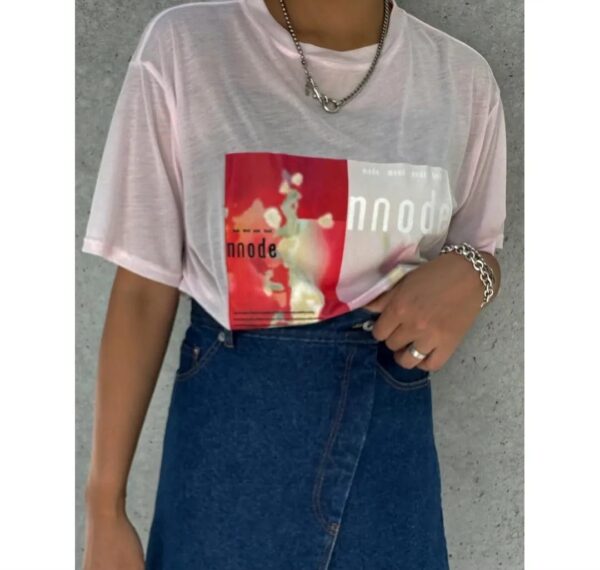 微透印花寛松T-Shirt