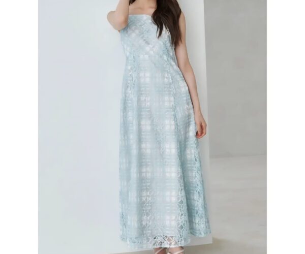 蕾絲格紋連身裙